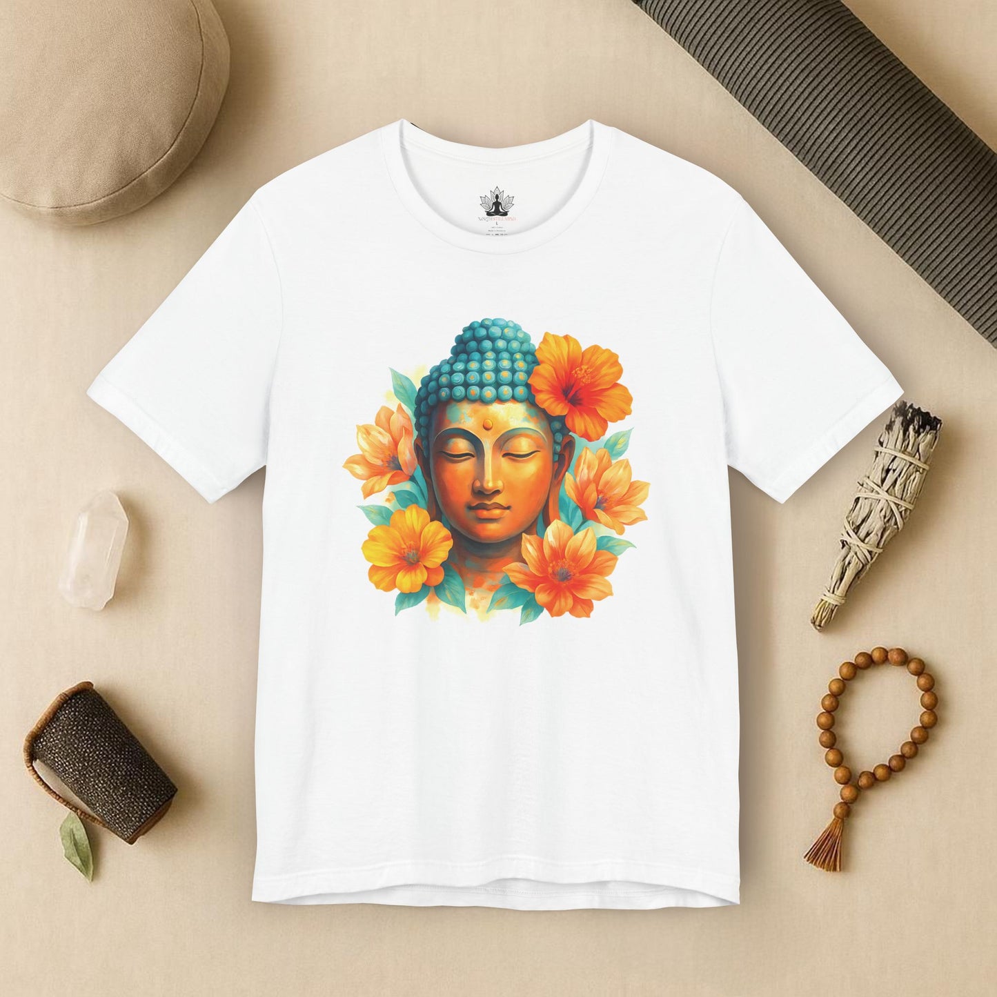 Buddha Glow – Floral Meditation Tee