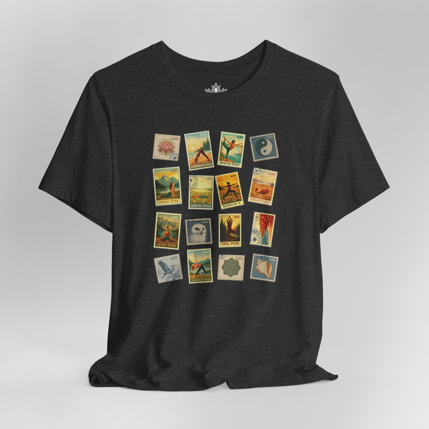 Vintage Yoga Postage Stamps – Canada Inspired Tee