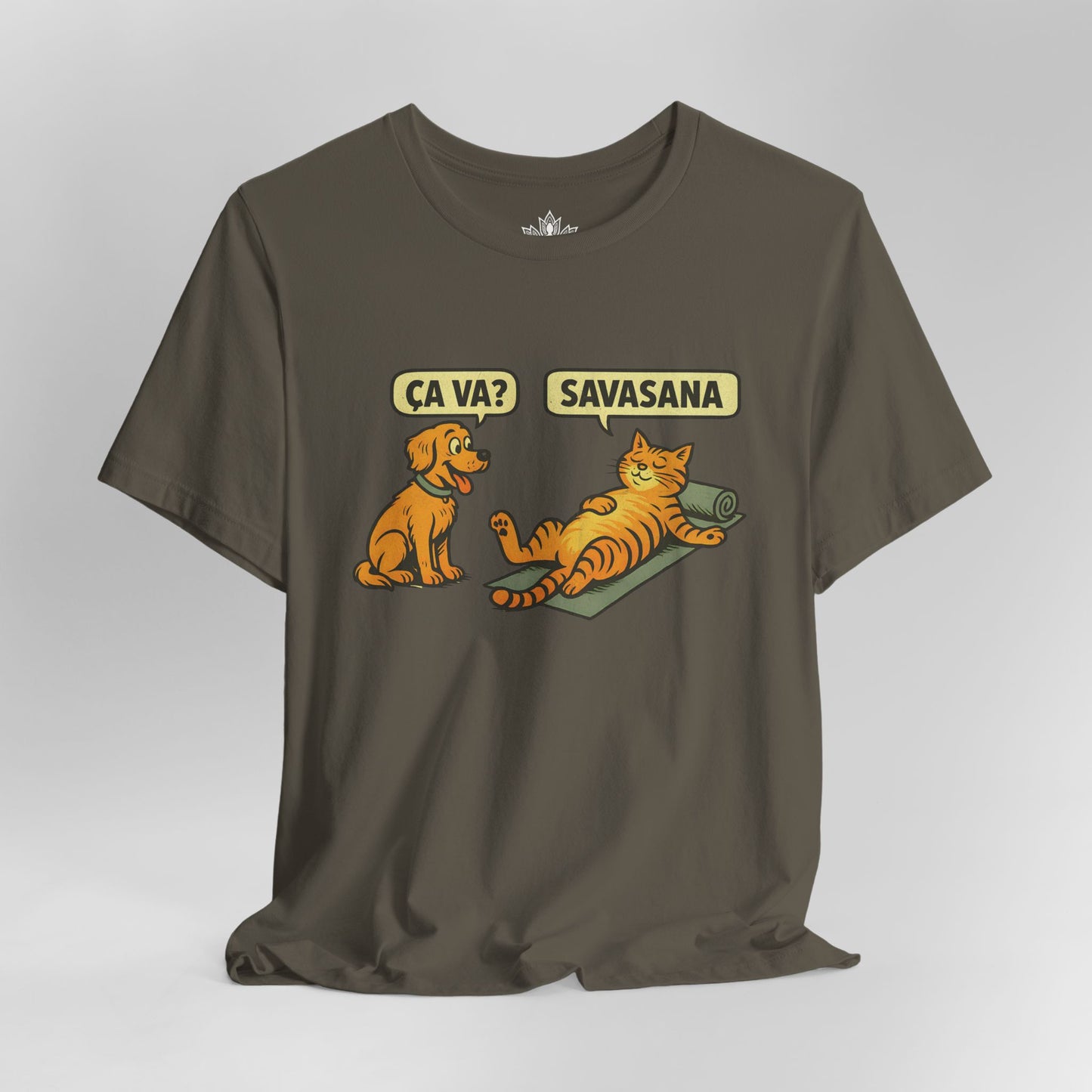 Ça Va French Savasana – Funny Cat Yoga Tee