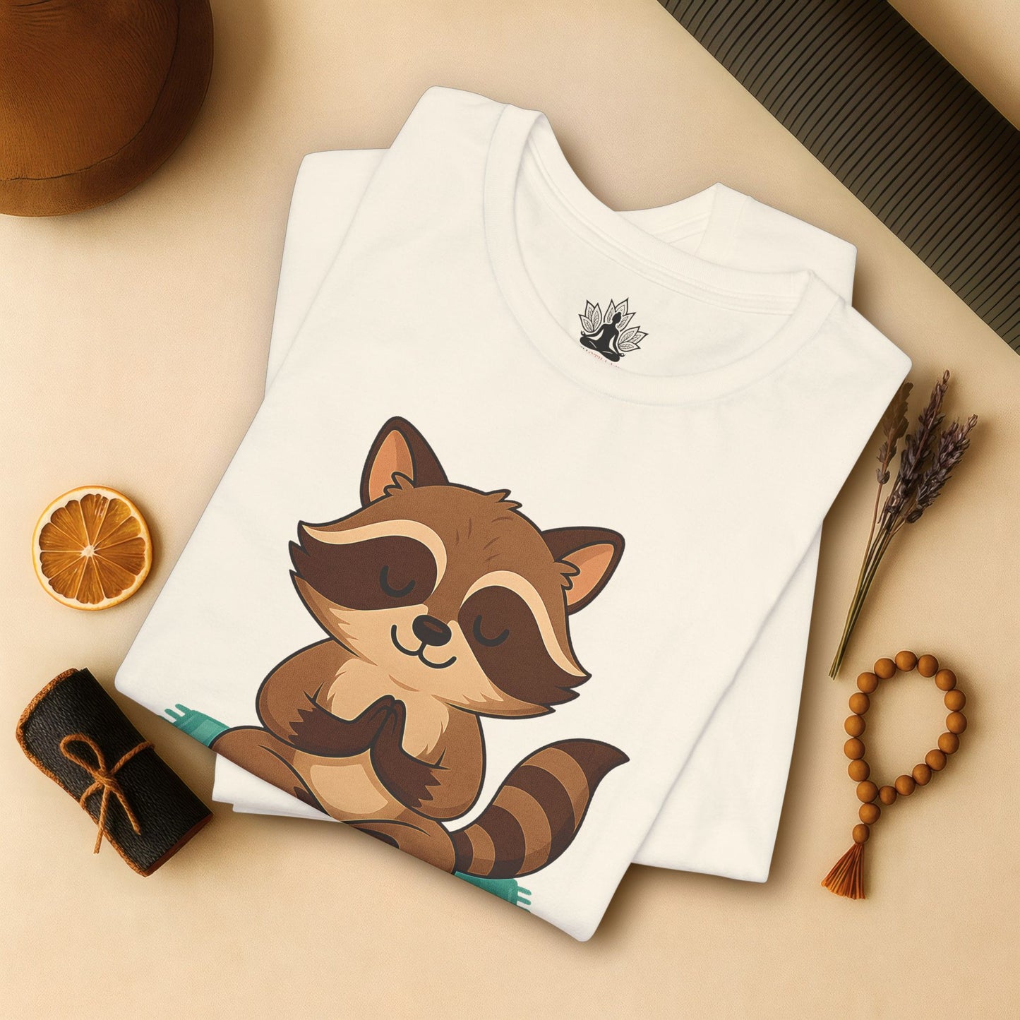 Meditating Raccoon – Lotus Pose Animal Tee