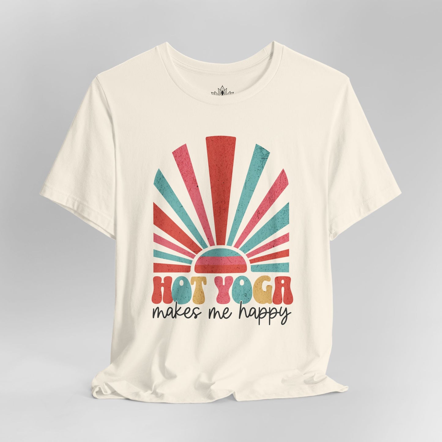 Hot Yoga Sunrise – Retro Sunset Happiness Tee