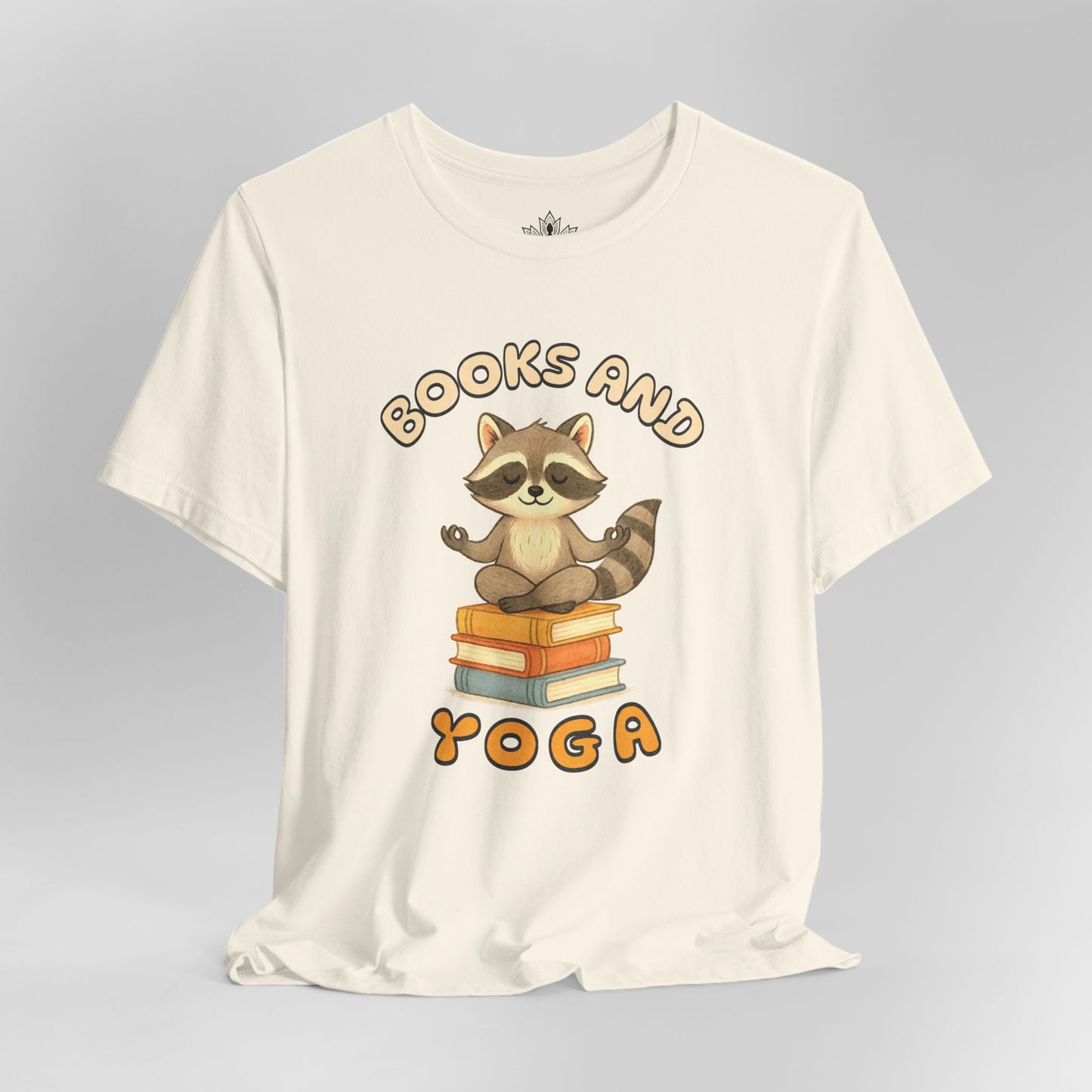 Books and Yoga – Cozy Raccoon Tee