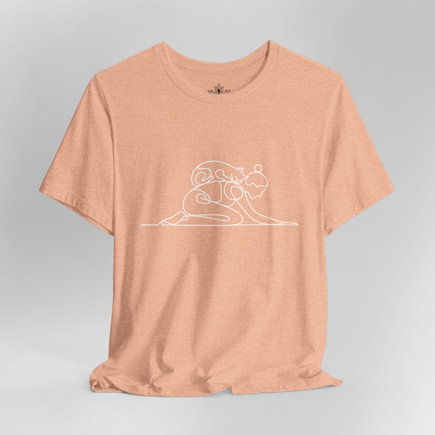 Cat on Back Yoga Pose Tee – Line Art