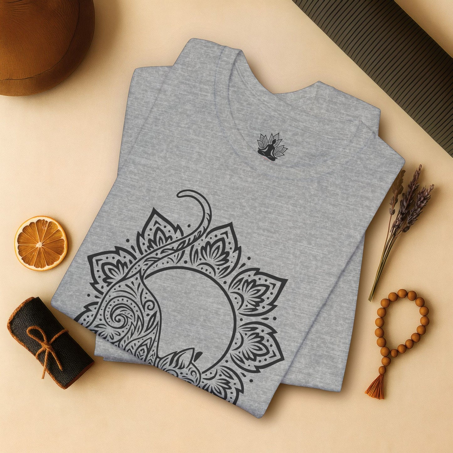 Cat & Mandala - Spiritual Boho Tee