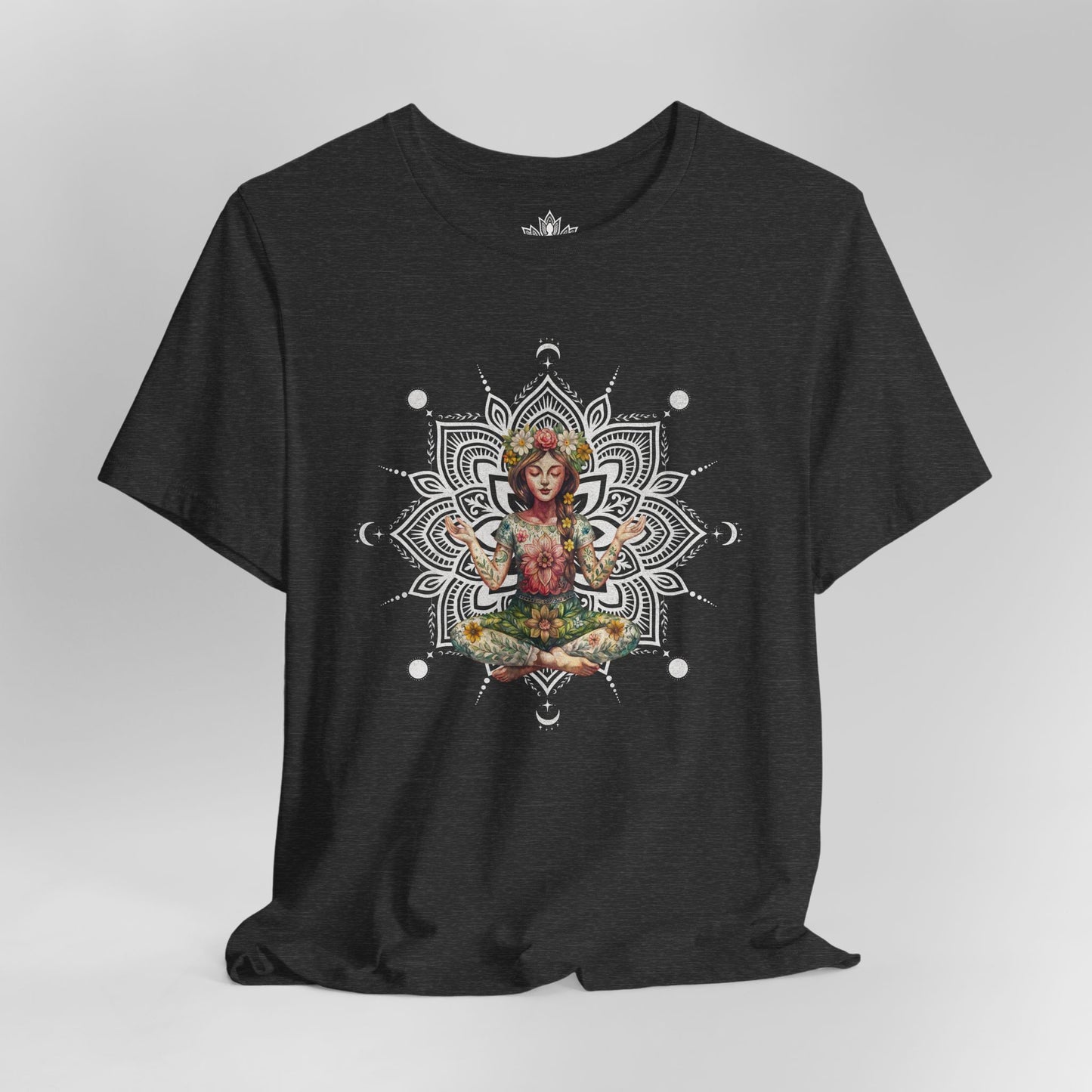 Flower Meditation Boho – Botanical Lotus Pose Tee
