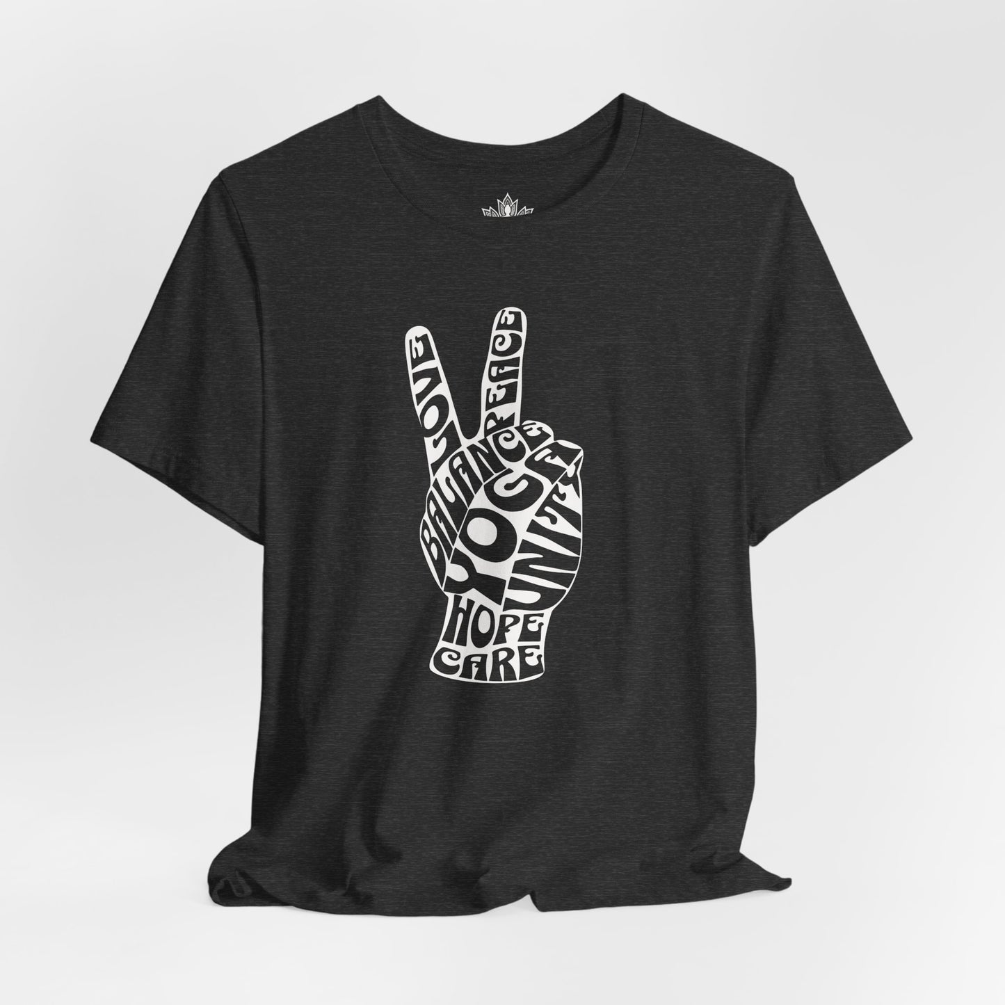 Peace Hand – Retro Word Art Tee