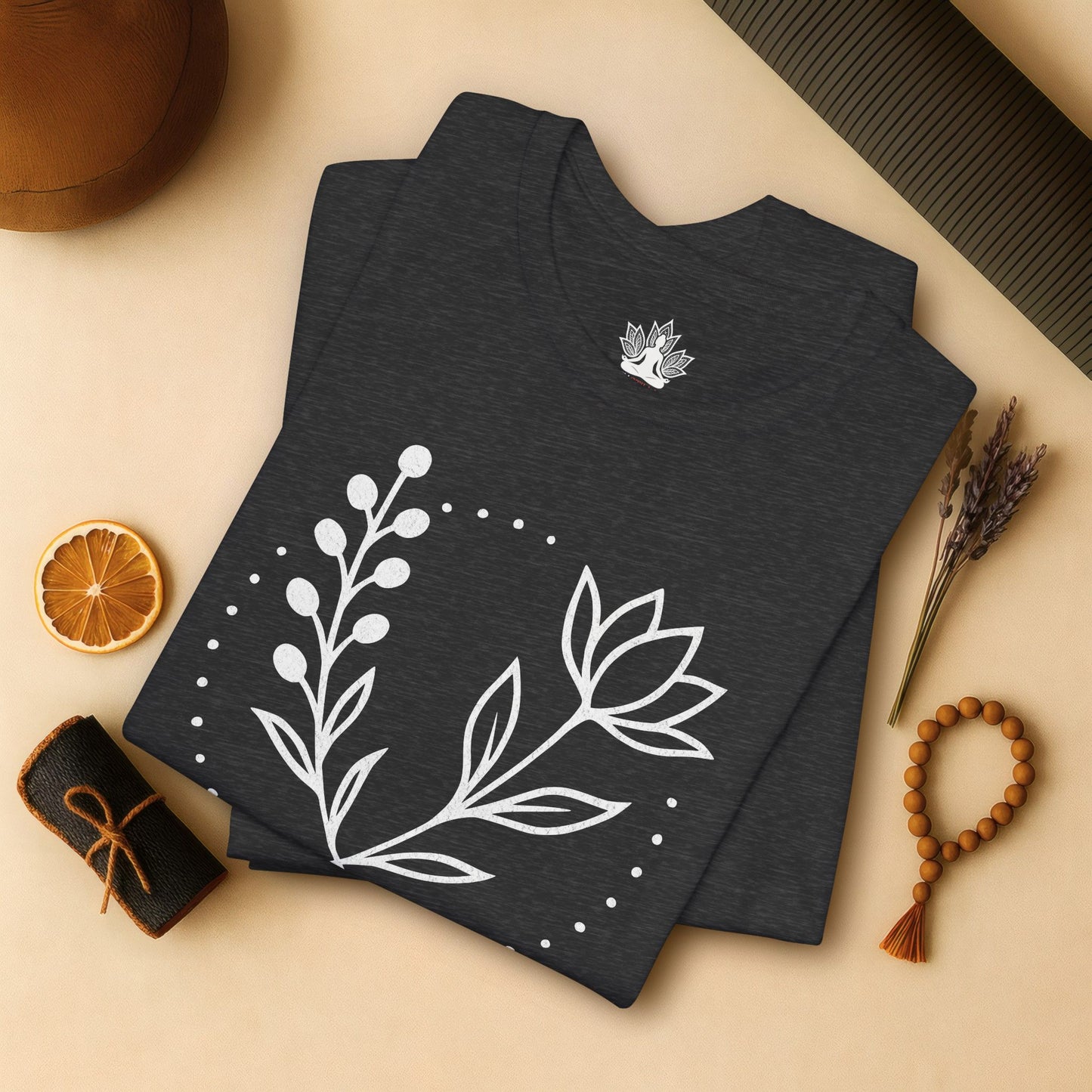Bloom in Balance – Minimalist Yoga Tee