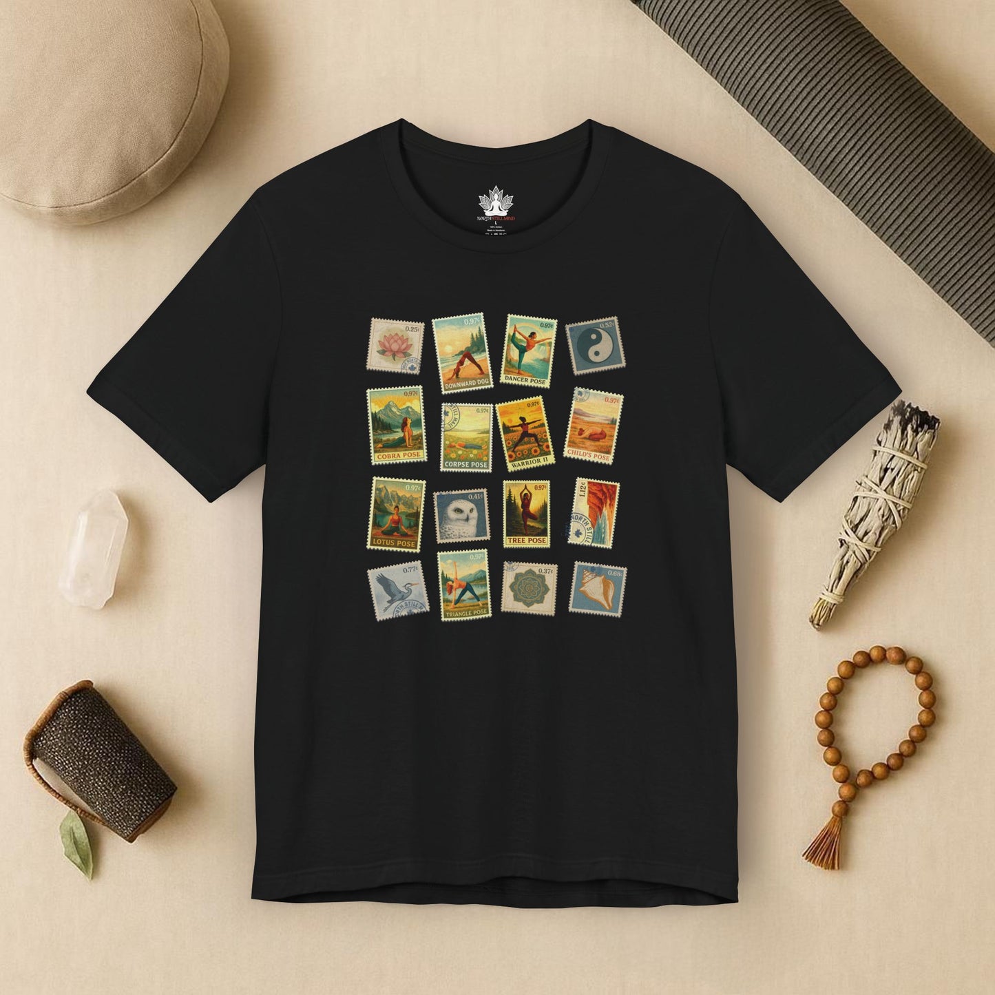 Vintage Yoga Postage Stamps – Canada Inspired Tee