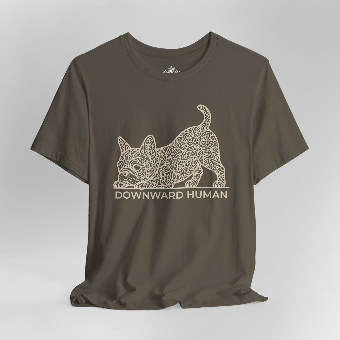 Frenchie Mandala – Downward French Bulldog Tee