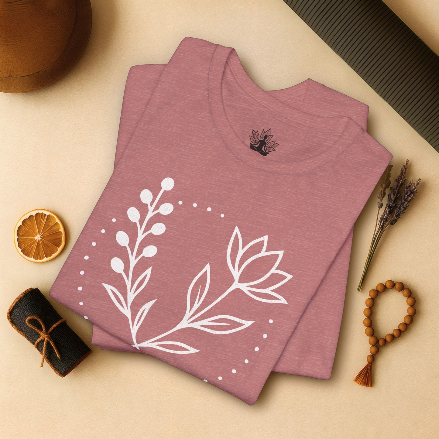 Bloom in Balance – Minimalist Yoga Tee
