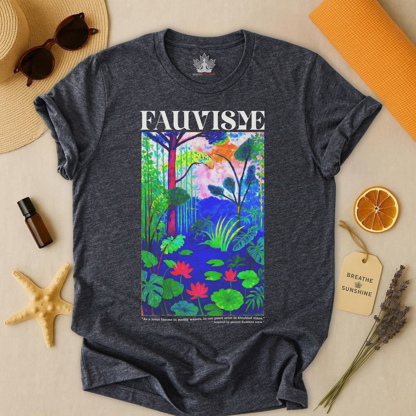 Peace in the Chaos – Fauvisme Lotus Tee