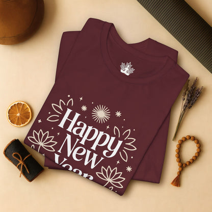 Mindful New Year - Festive Yoga Lotus Tee