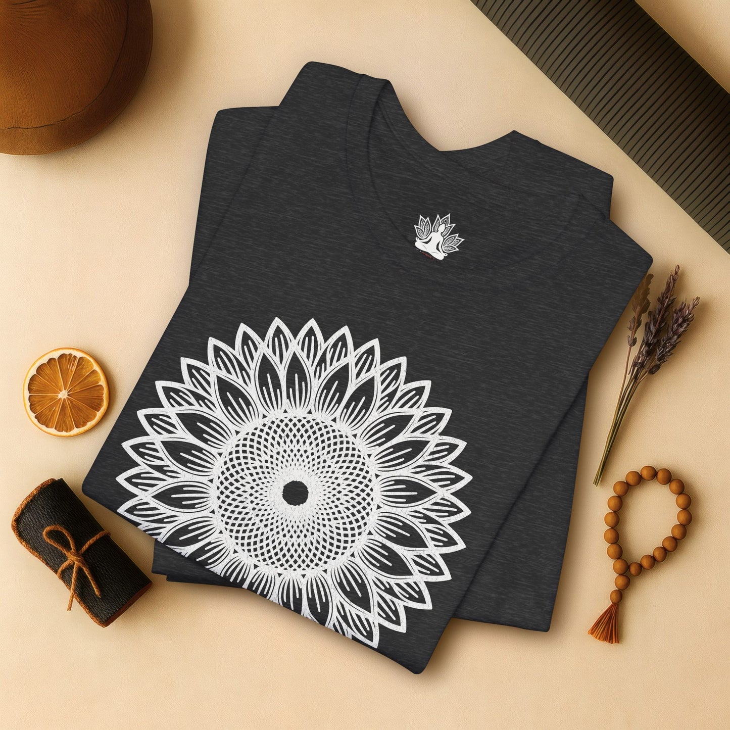 Sunflower Mandala – Geometric Mindful Tee