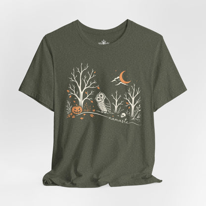 Namaste Forest Owl Halloween Edition Tee