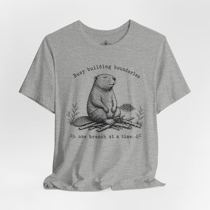 Busy Building Boundaries Beaver Tee
