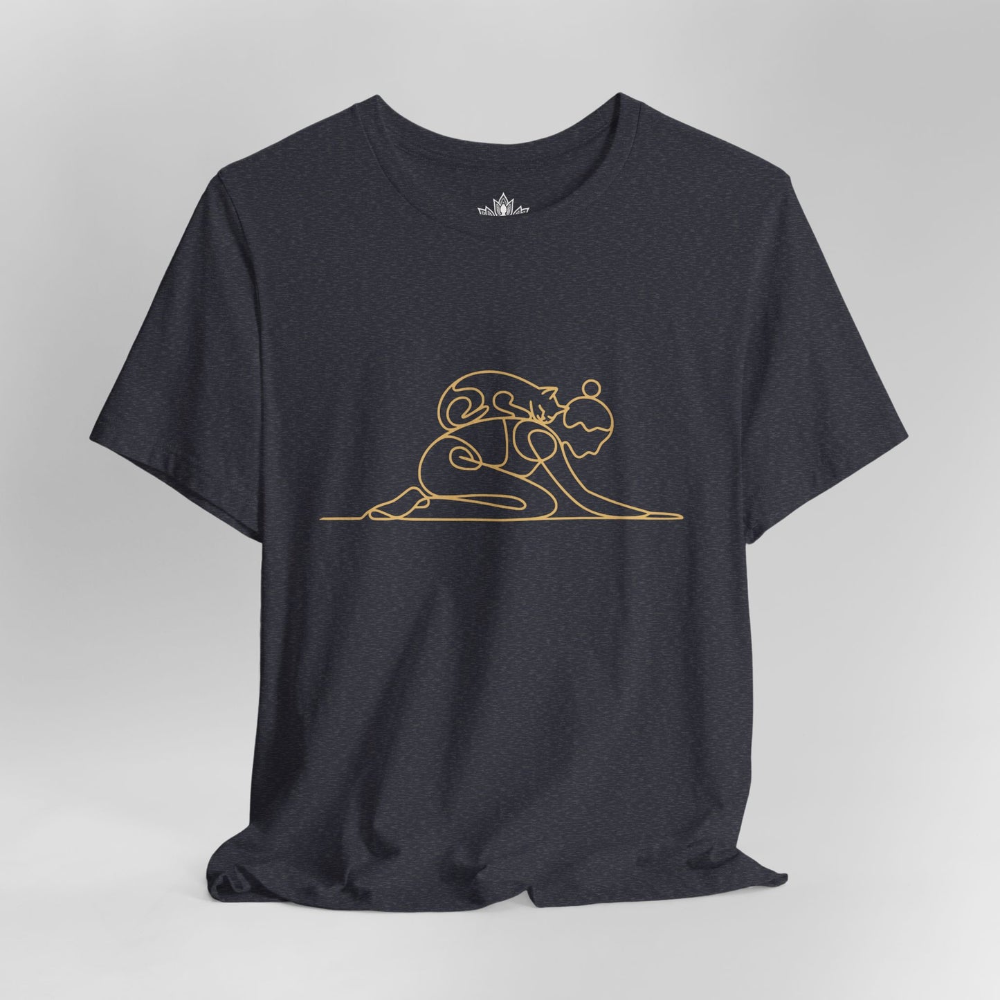 Cat on Back Yoga Pose – Line Art Tee