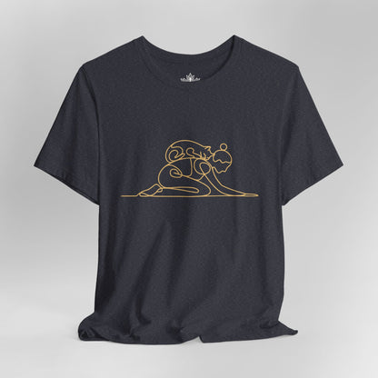Cat on Back Yoga Pose – Line Art Tee