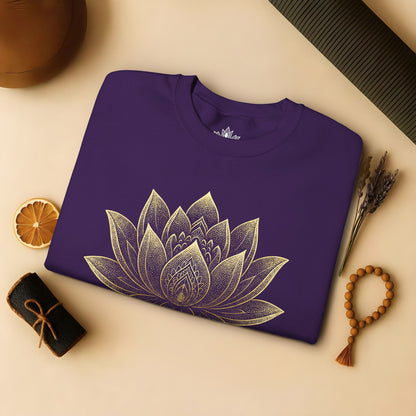 Golden Lotus Flower - Cozy Mindful Sweatshirt