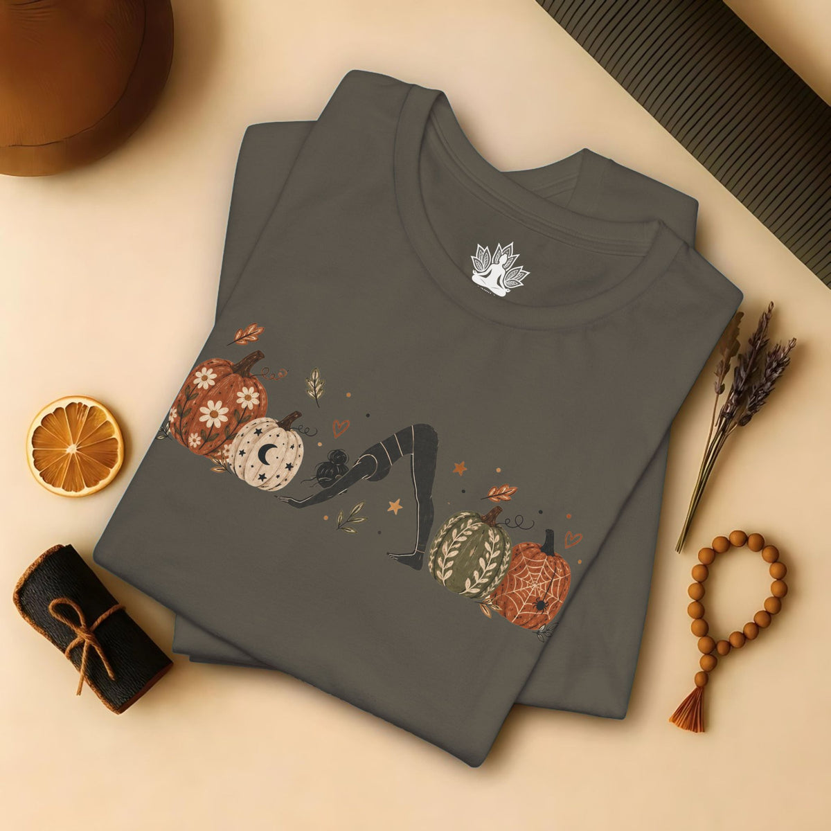 Boho Downward Dog Pumpkin Tee