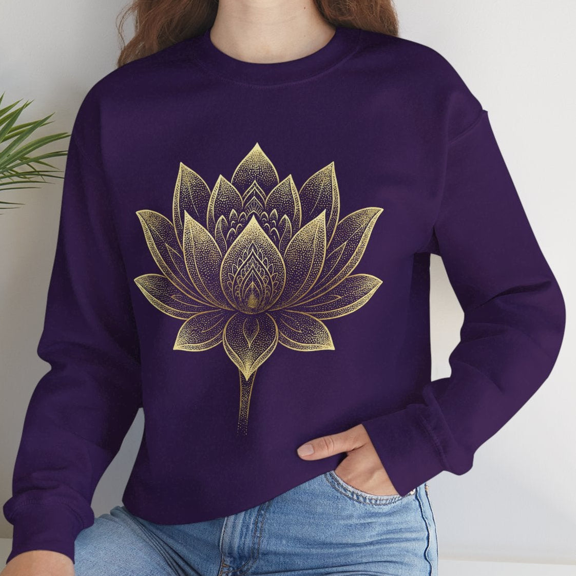 Golden Lotus Flower - Cozy Mindful Sweatshirt