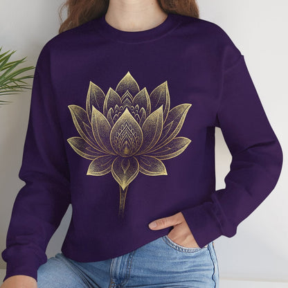 Golden Lotus Flower - Cozy Mindful Sweatshirt
