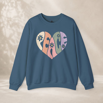 Retro Peace Heart Sweatshirt