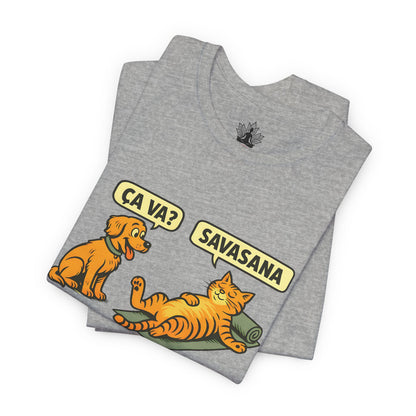 Ça Va French Savasana – Funny Pets Yoga Men Tee