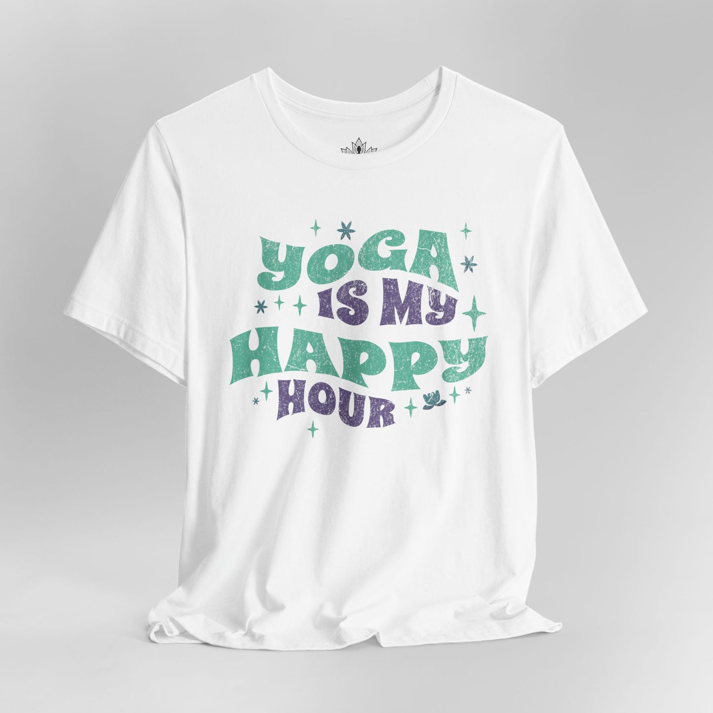 Yoga Is My Happy Hour – Retro Groovy Tee