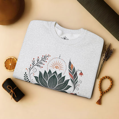Boho Lotus & Feathers Sweatshirt