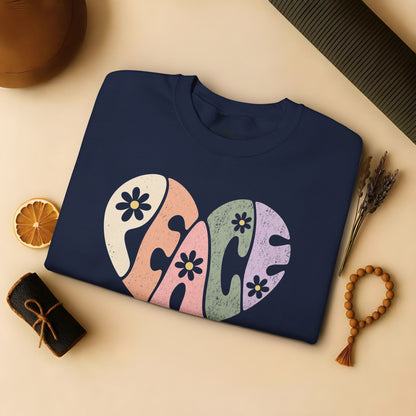 Retro Peace Heart Sweatshirt