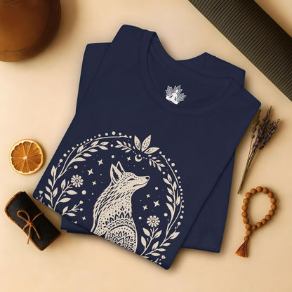 Boho Mandala Fox Linocut Tee