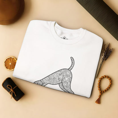 Downward Human Sweatshirt - Mandala Dog