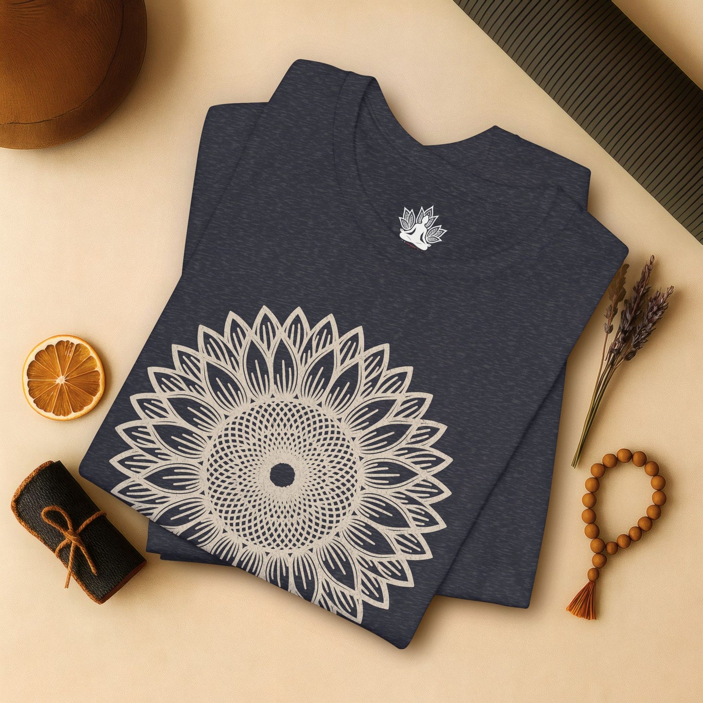 Sunflower Mandala – Geometric Mindful Tee