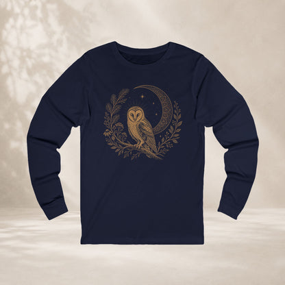 Barn Owl Mandala Moon Long Sleeve Tee