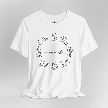 Nameowste Yoga Cats – Minimalist Funny Tee
