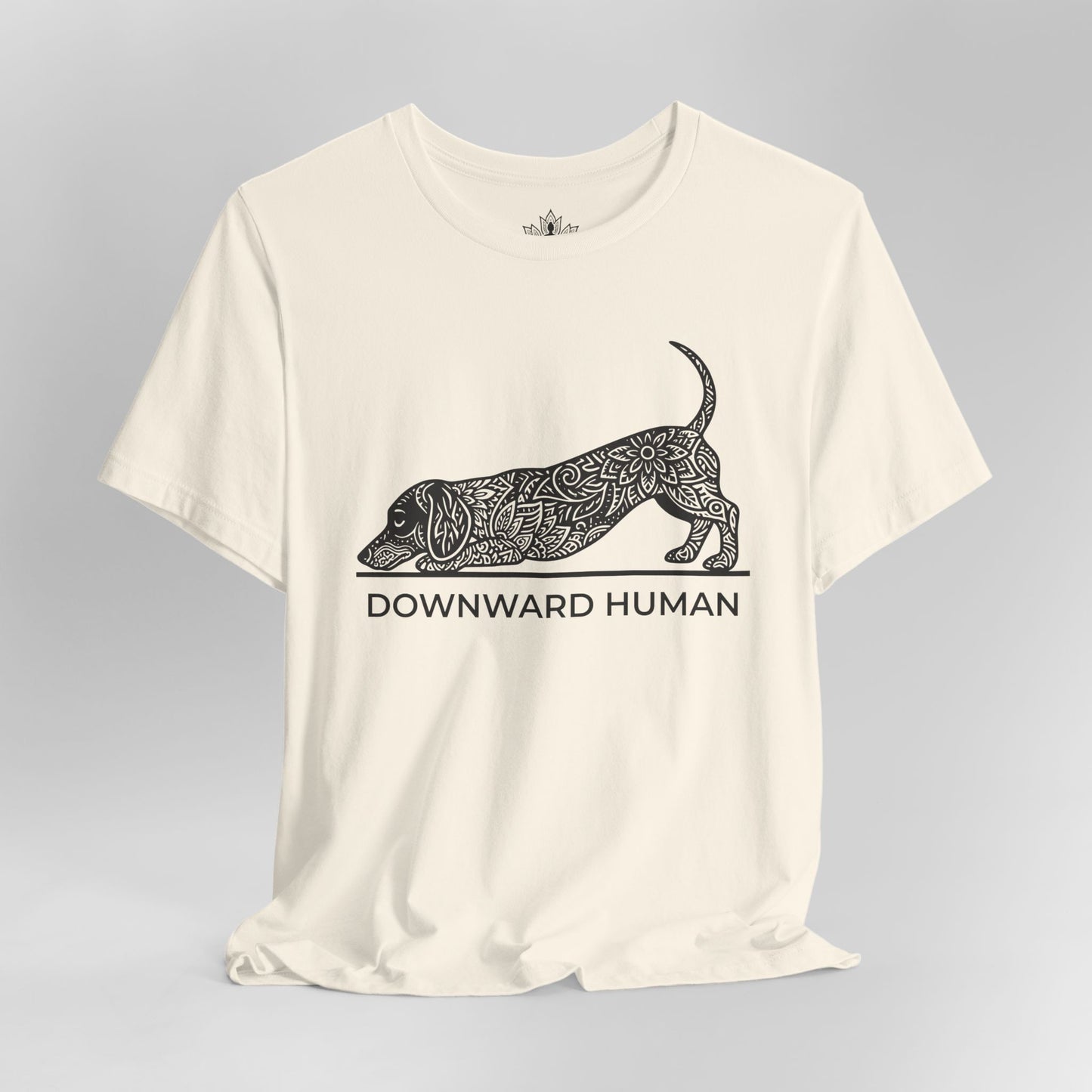 Downward Human Dachshund – Mandala Sausage Dog Tee