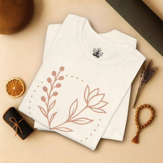 Bloom in Balance – Minimalist Yoga Tee