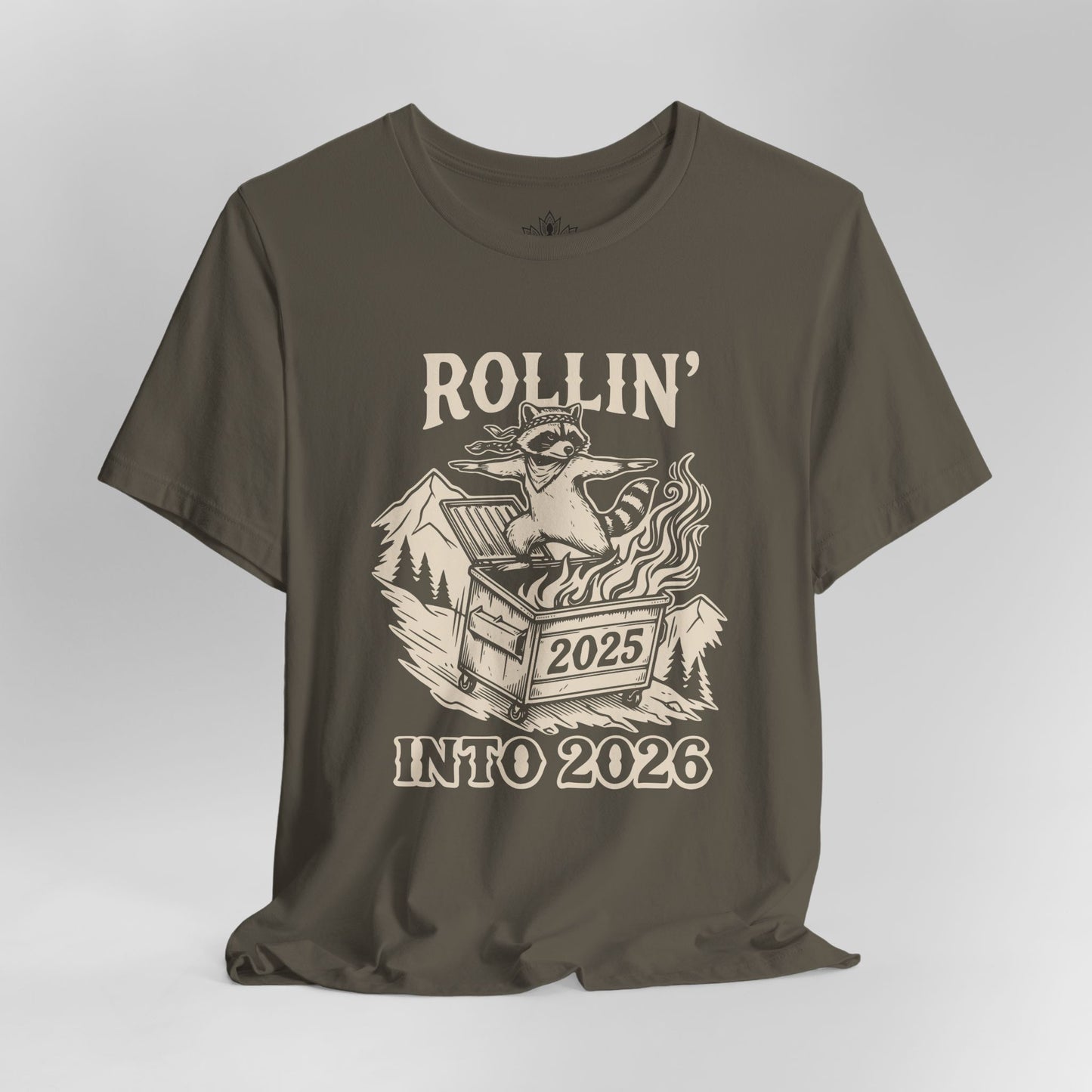 Rolling Into 2026 – Yoga Warrior Raccoon Tee