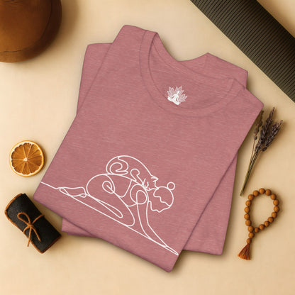 Cat on Back Yoga Pose Tee – Line Art