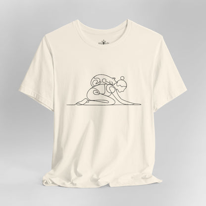 Cat on Back Yoga Pose Tee – Line Art