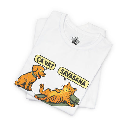 Ça Va French Savasana – Funny Pets Yoga Men Tee