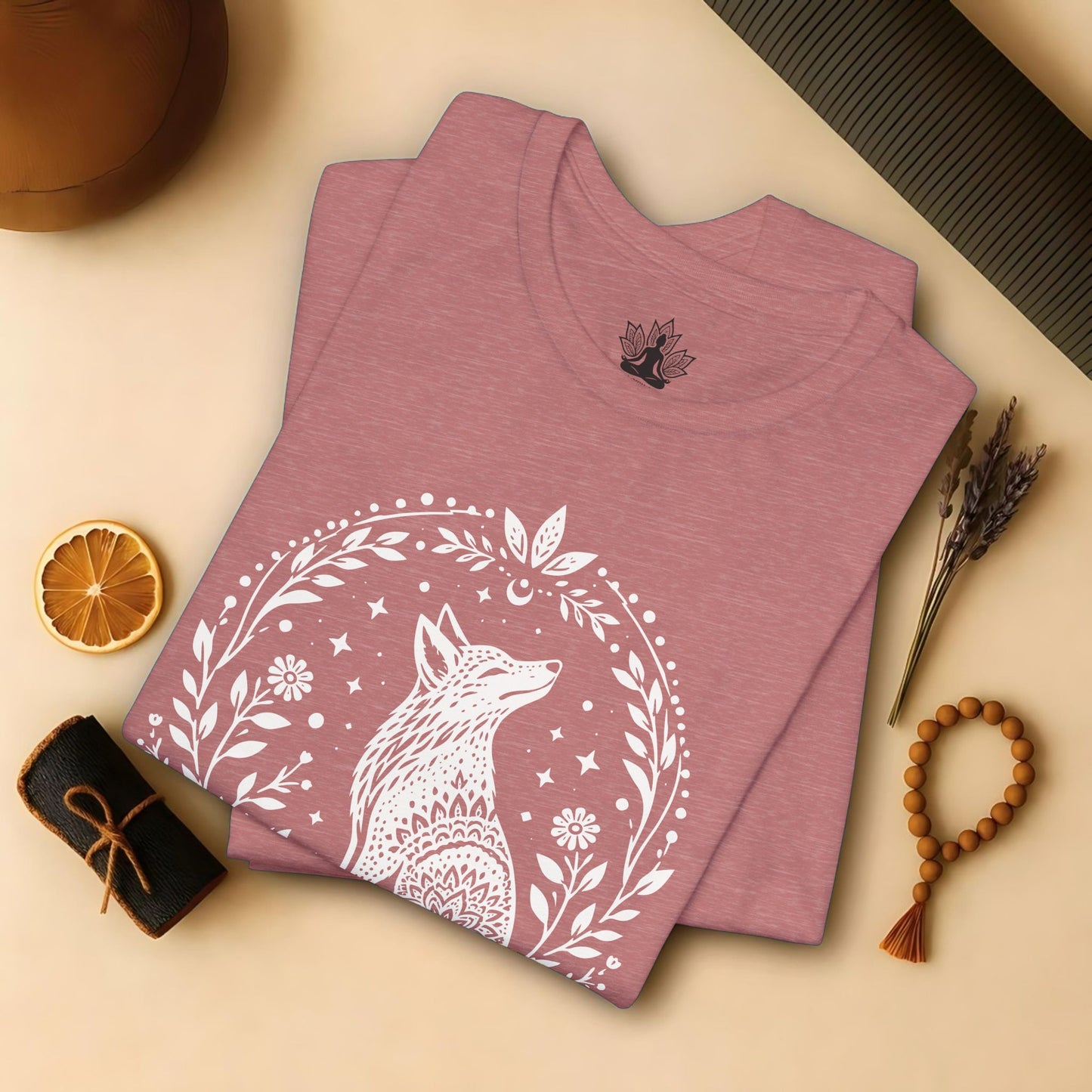 Boho Mandala Fox Linocut Tee