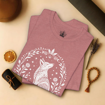 Boho Mandala Fox Linocut Tee