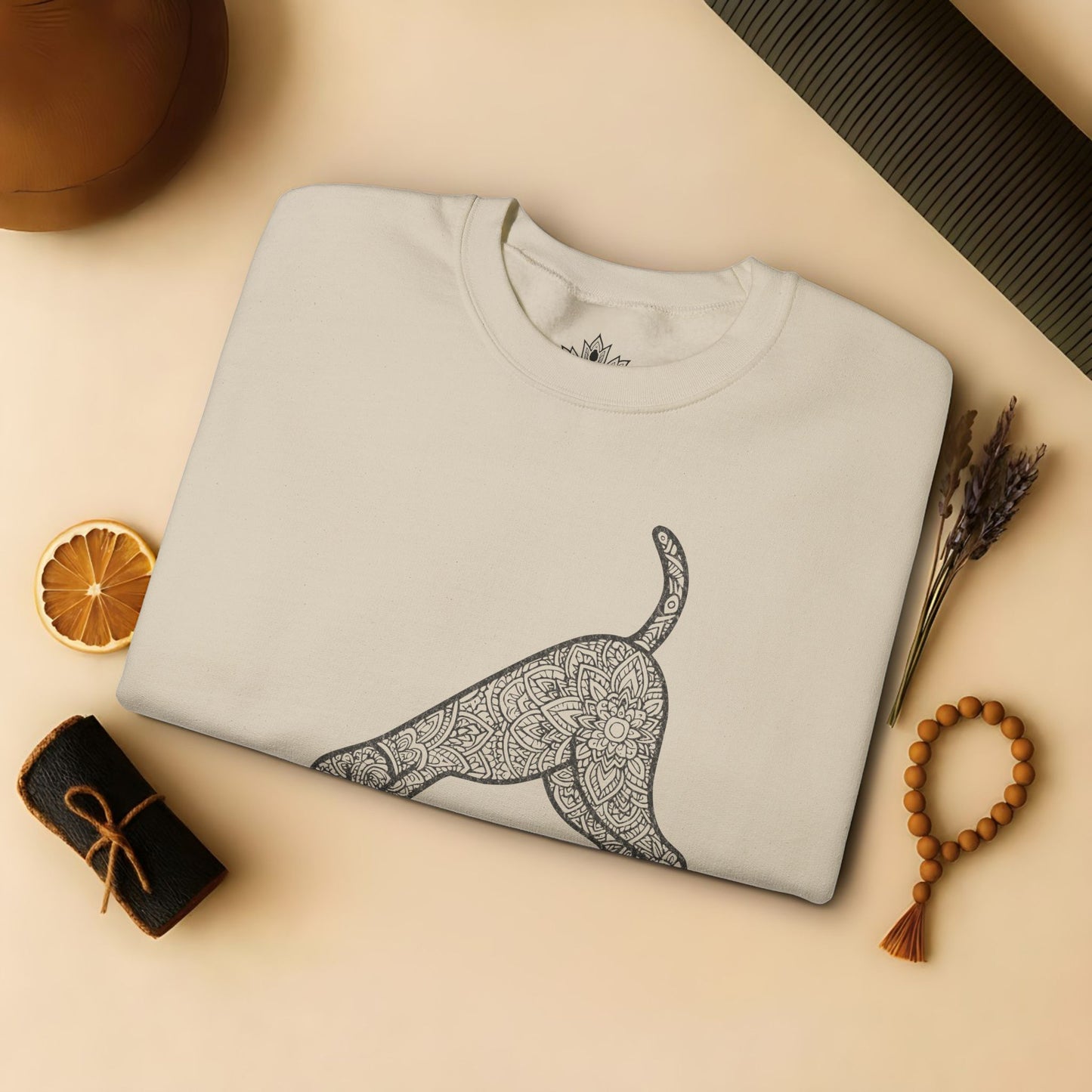 Downward Human Sweatshirt - Mandala Dog