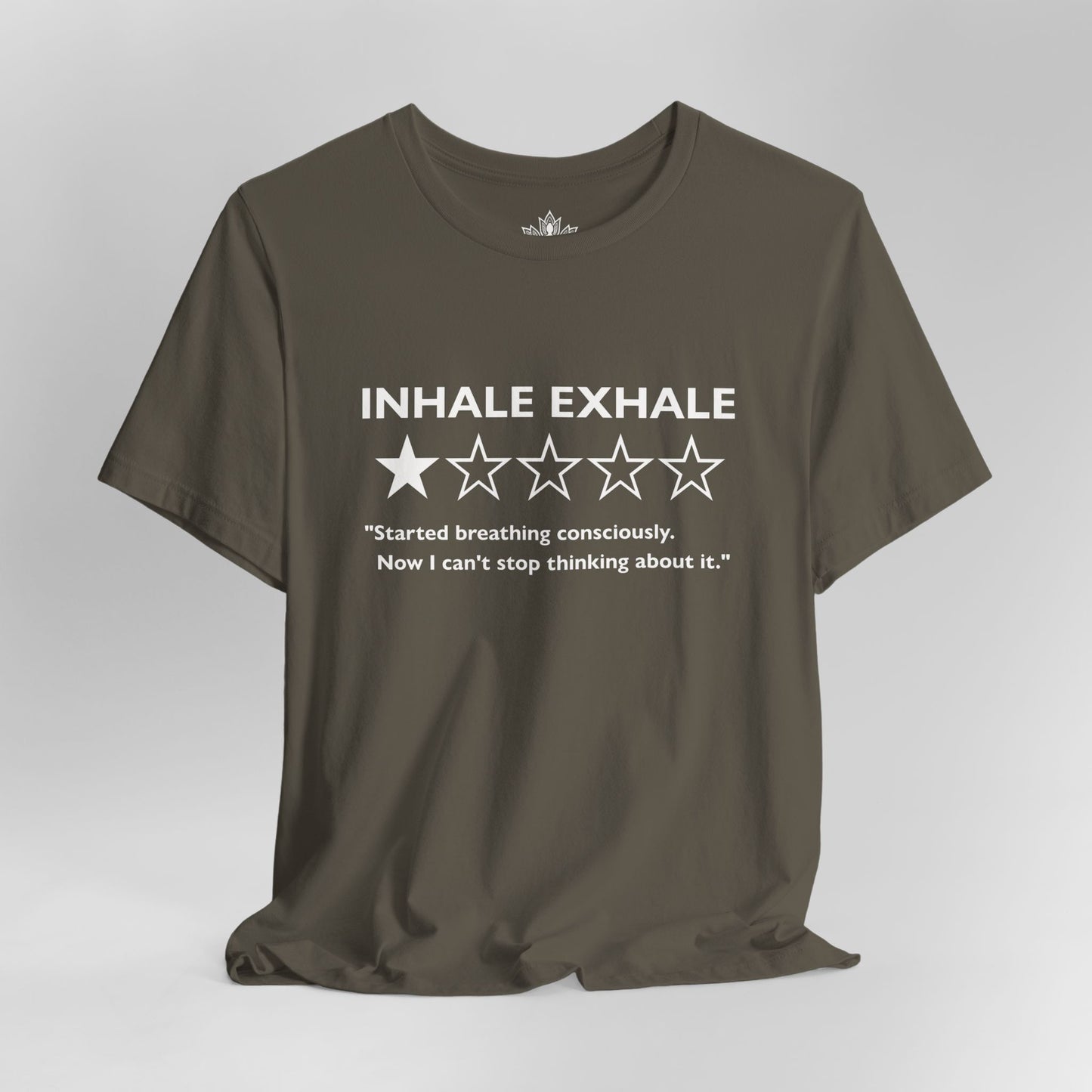 Inhale Exhale Review – Funny Mindful Men Tee