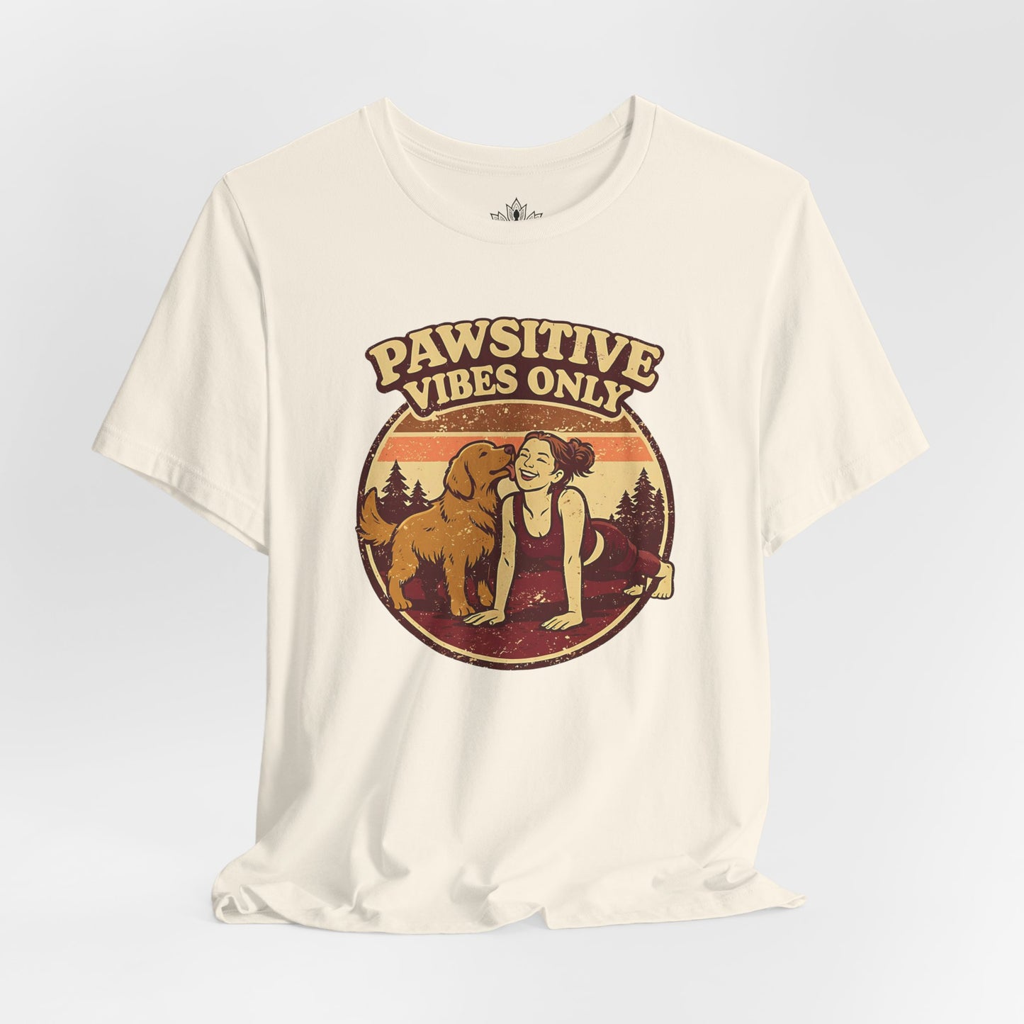 Retro Yogini & Happy Golden Retriever Tee