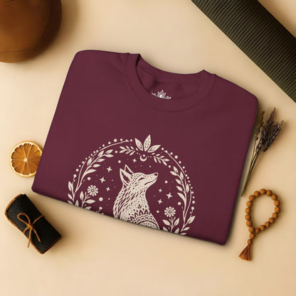Boho Mandala Fox Linocut Sweatshirt