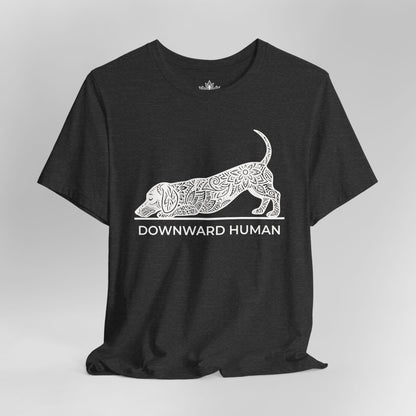 Downward Human Dachshund – Mandala Sausage Dog Tee