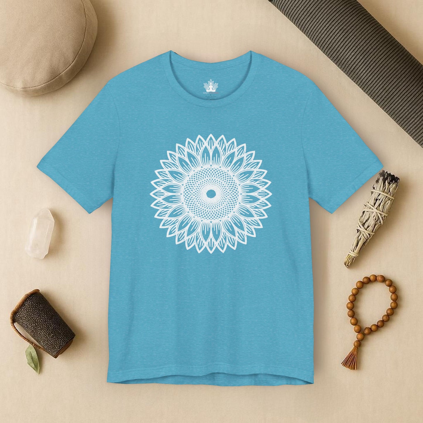 Sunflower Mandala – Geometric Mindful Tee