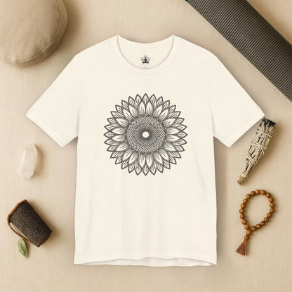 Sunflower Mandala – Geometric Mindful Tee